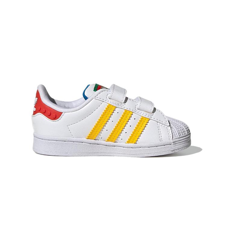 Adidas Originals SUPERSTAR Synthetic Leather Comfortable Abrasion Resistant Low top Toddler Shoes Infant And Toddler GV8881