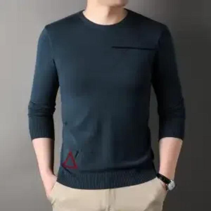 

Трендовые модные осенние тонкие свитера для мужчин с круглым вырезом, жаккардовым плетением, простые, в стиле смарт-кэжуал, с длинным рукавом, свободные пуловеры, трикотажные топы XXXL темно-синий