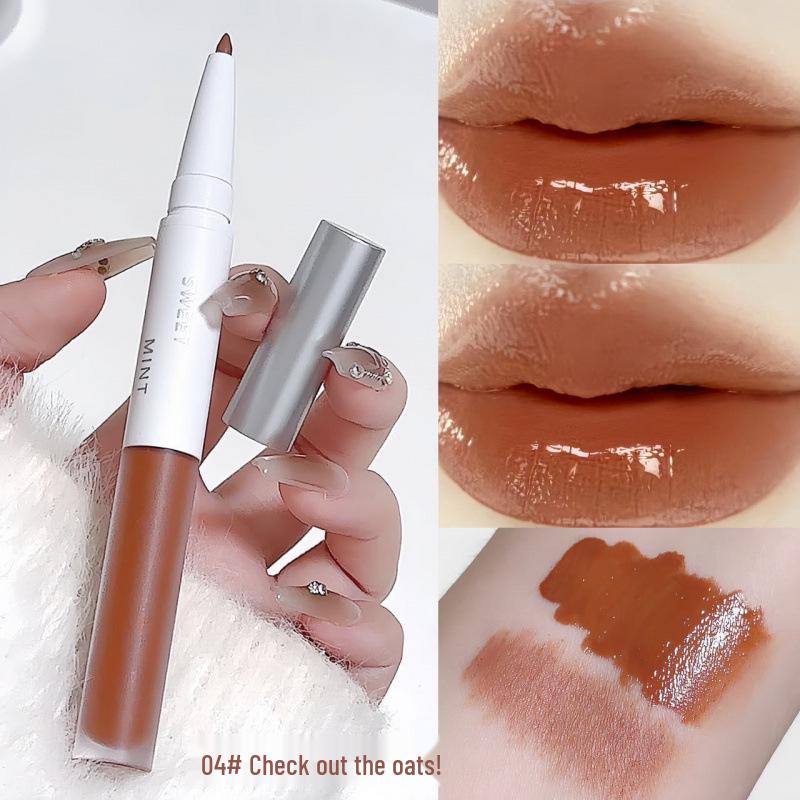 

Sweetmint Double-ended Glossy Lip Serum & Liner: Plump, Mirror-Finish, Long-lasting Lipstick. 2g+300mg