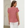 Summer new V-neck love petal pattern women's casual T-shirt top
