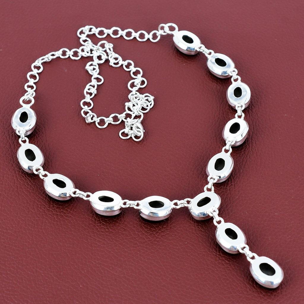 Hypersthene Necklace Gemstone Handmade Jewelry 925 Sterling Silver Necklace Adjustable Chain Necklace Hypersthene Jewelry Engagement Gifts