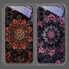 Vintage Mandala Lotusblumenmuster Gehärtetes Glas Handyhülle für Samsung Galaxy S25 Ultra S24 S23 Plus S22 S21 S20 FE 5G Cover