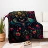 "Bat & Floral Fantasy: Artistic Wall Decor"Blanket Flannel Throw Blanket for Sofa, Bed, Travel, Camping, Office, Couch, Chair, And Bed Gift