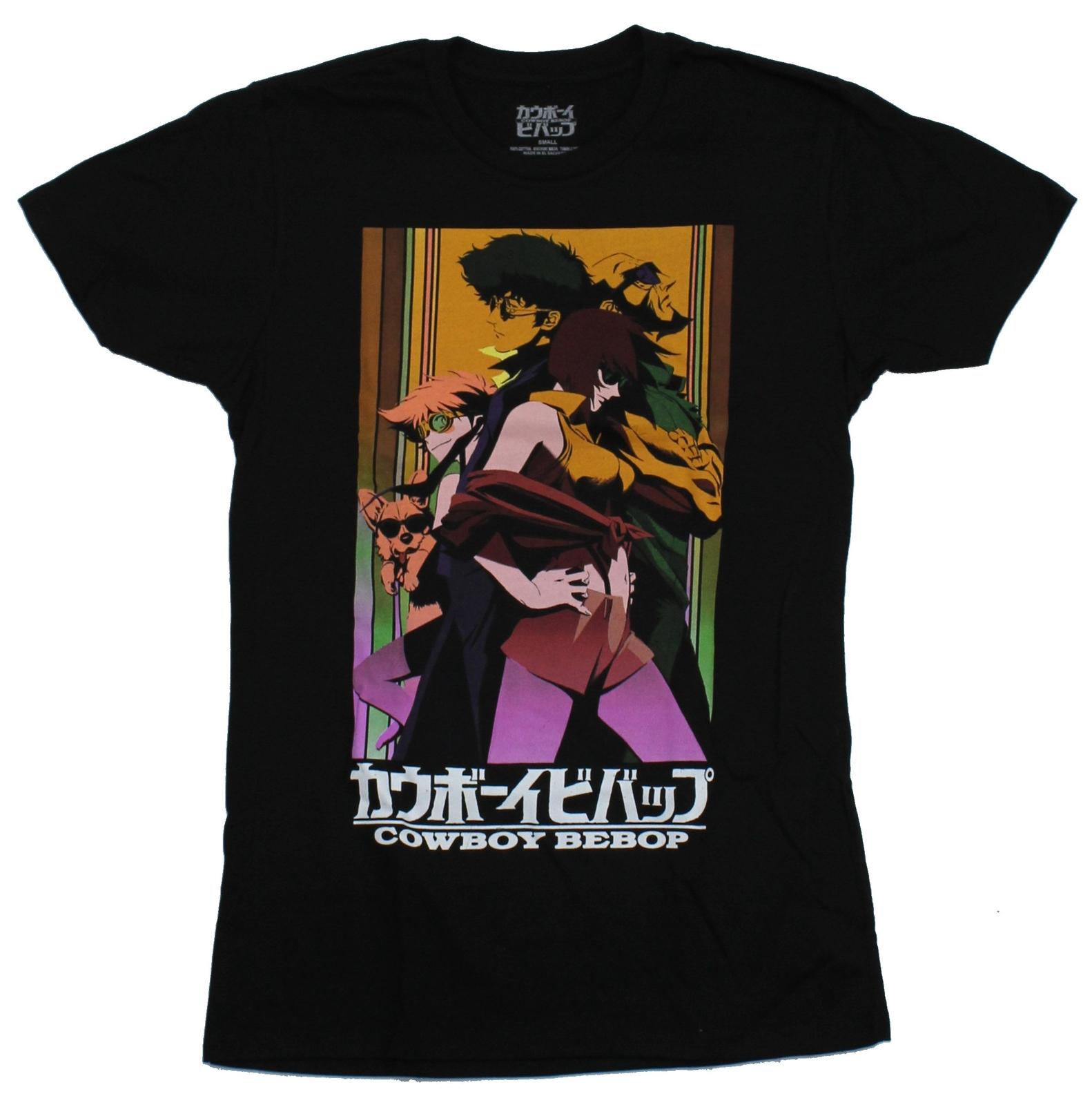 Cowboy Bebop Mens T-Shirt Colorful Character Cast Pic Box XL