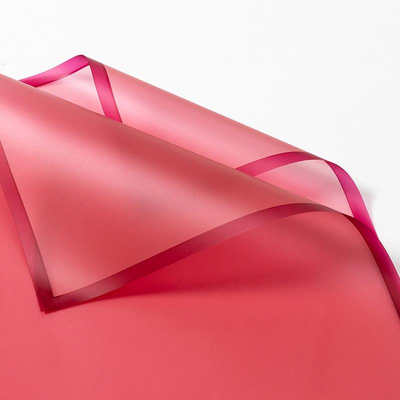 4pcs/Pack Flower Wrapping Paper Colour Border Rose Korean Style Half Transparent Gift Packing Florist Bouquet Wrapping Material