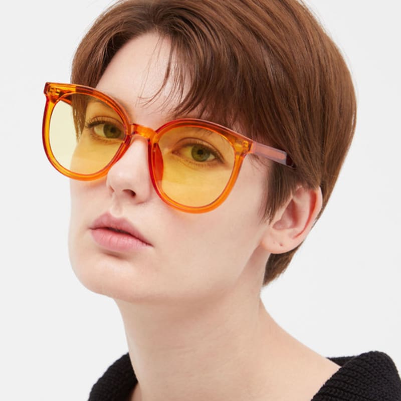oart Herta YELLOW CRYSTAL Oversized Tinted Sunglasses