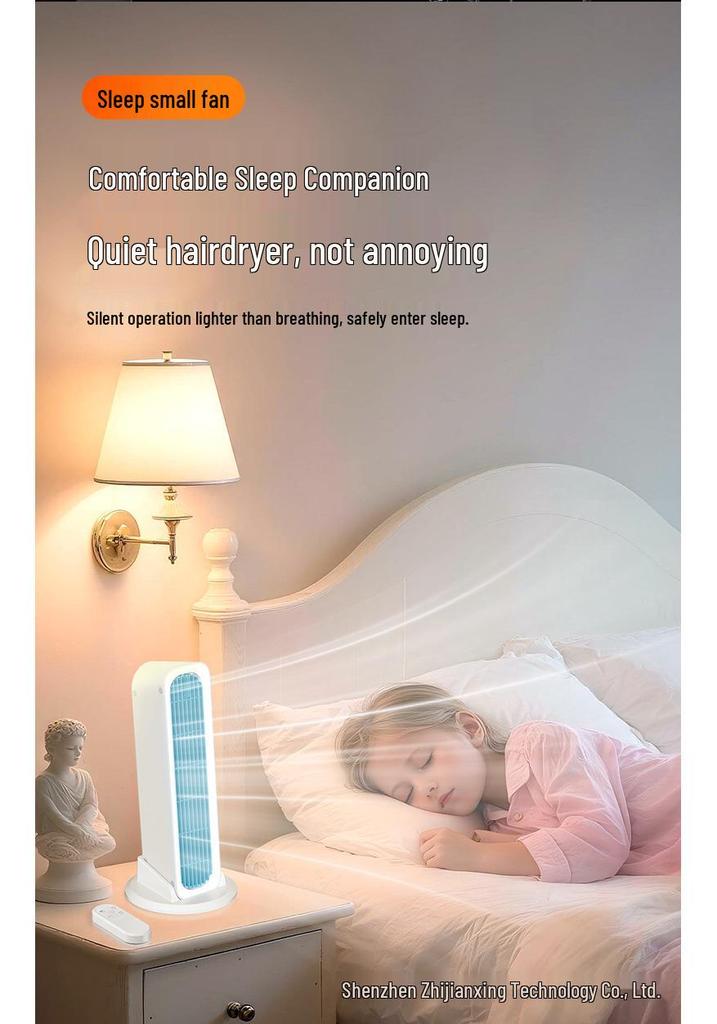 Rechargeable Desktop Tower Fan - Powerful Wind, Long Battery Life, Portable USB Fan for Office