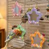 Colorful Beads Star Rotating Parrot Mirror Climb Bite Chew Wear-Resisting Parrot Spinning Wheels Bite Resistant Spinner Rattle