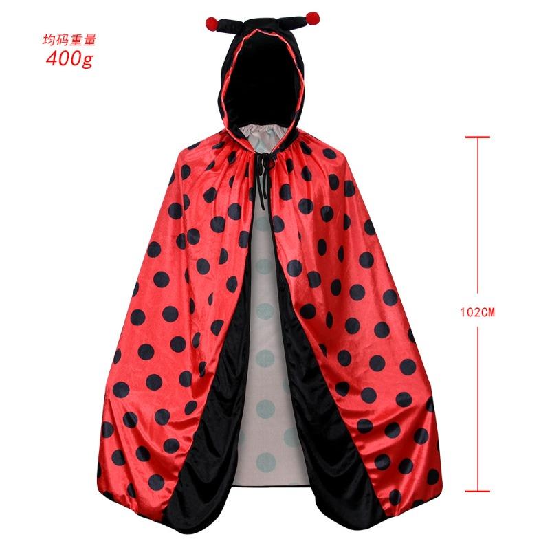 

Нейтральный плащ божьей коровки на Хэллоуин, маскарадный плащ животного божьей коровки для косплея average size