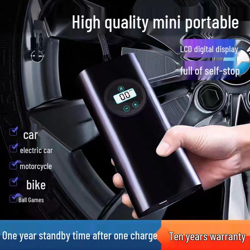 Portable Electric Car Air Pump with Handheld Inflator and Lighting