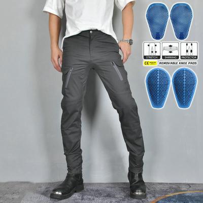 VOLERO+Motorcycle Four Anti Fall Riding Pants Breathable High Waist Motorcycle Cargo Pants Retro Grey Anti Fall Pants