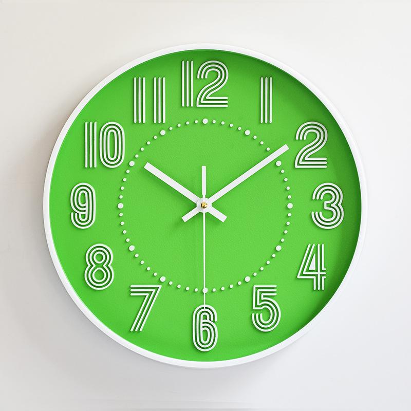 

Пластиковые бесшумные настенные часы, креативные и модные трехмерные настенные часы с цифровой шкалой для гостиной, часы 12 дюймов 30 см