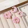 4pcs Set Fashion Simple Transparent Phantom Color C-shaped Circle No Ear Holes Clip Earrings for Women Fake Piercing Jewelry Set