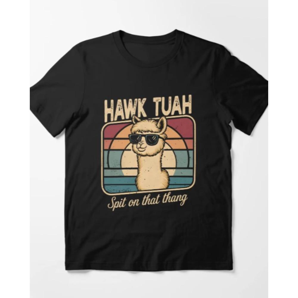 Hawk Tuah Retro Llama Essential T-Shirt S