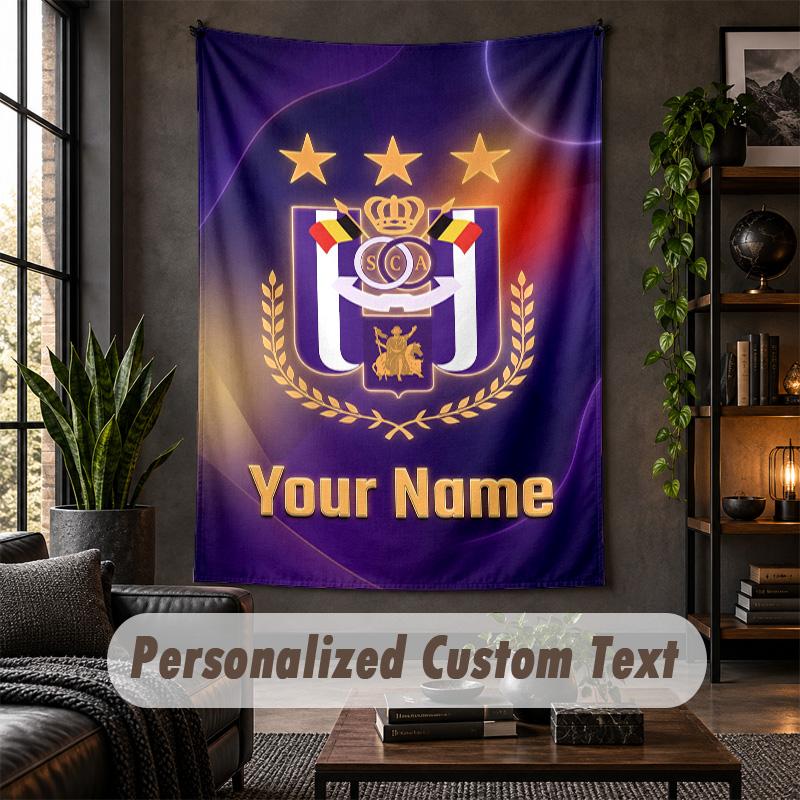 Wall Tapestry Anderlecht FC Print Custom Name Text Wall Hanging Home Decor