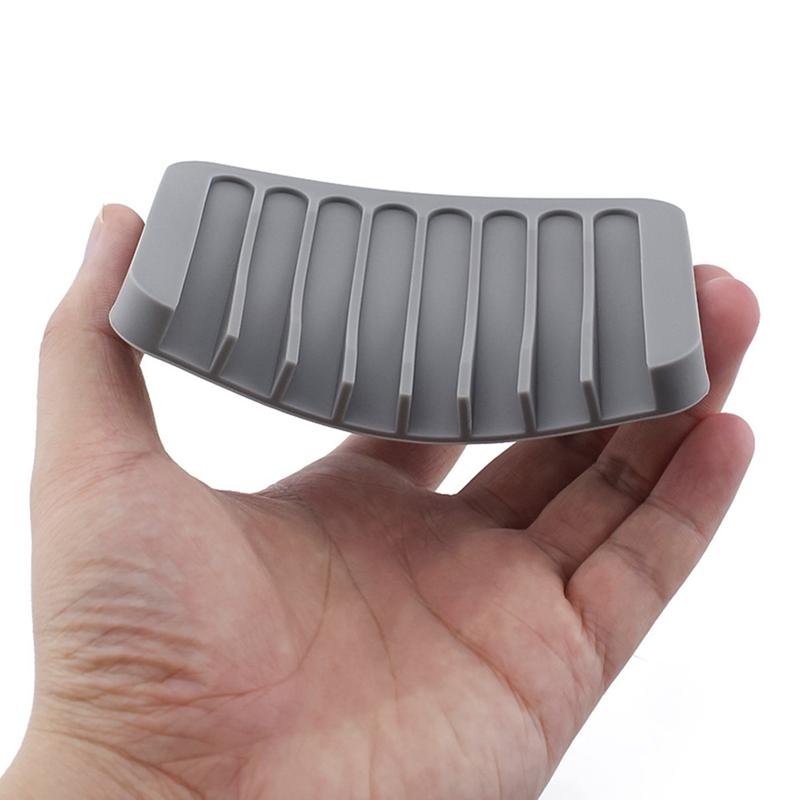 1PC Bathroom Silicone Flexible Soap Dishes Storage Holder Soapbox Plate Tray Drain Bath Tools