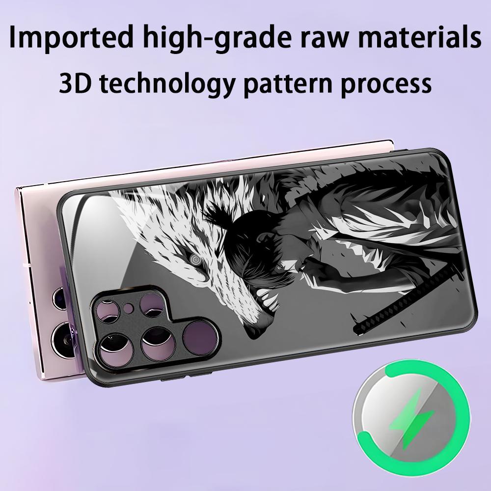 Chainsaw Man Aki Hayakawa Phone Case For Samsung S25 S24 S23 S22 S21 S20 Plus Ultra Note20 Glass Magnetic Case