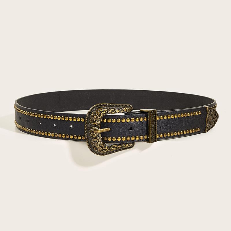 Retro Nail Trend Punk Style Belt Personality Men'S And Women'S Jeans Universal Belt