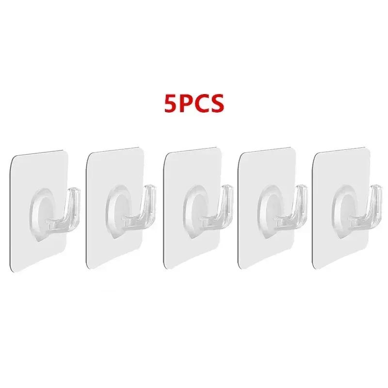 Transparent Self Adhesive Wall Hooks Hangers Key Holder Towel Holder Bathroom Organizer Rack Kitchen Strong Adhesive Wall Hooks