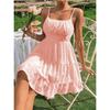 Women's Summer New Polka Dot Suspender Waist Dress Loose Simple Casual Solid Color Skirt