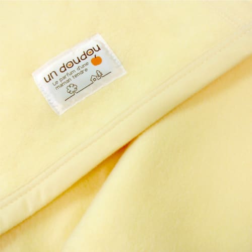 un doudou made in japan baby cotton blanket 85 x 115cm plain 100% cotton cream 1321-cr