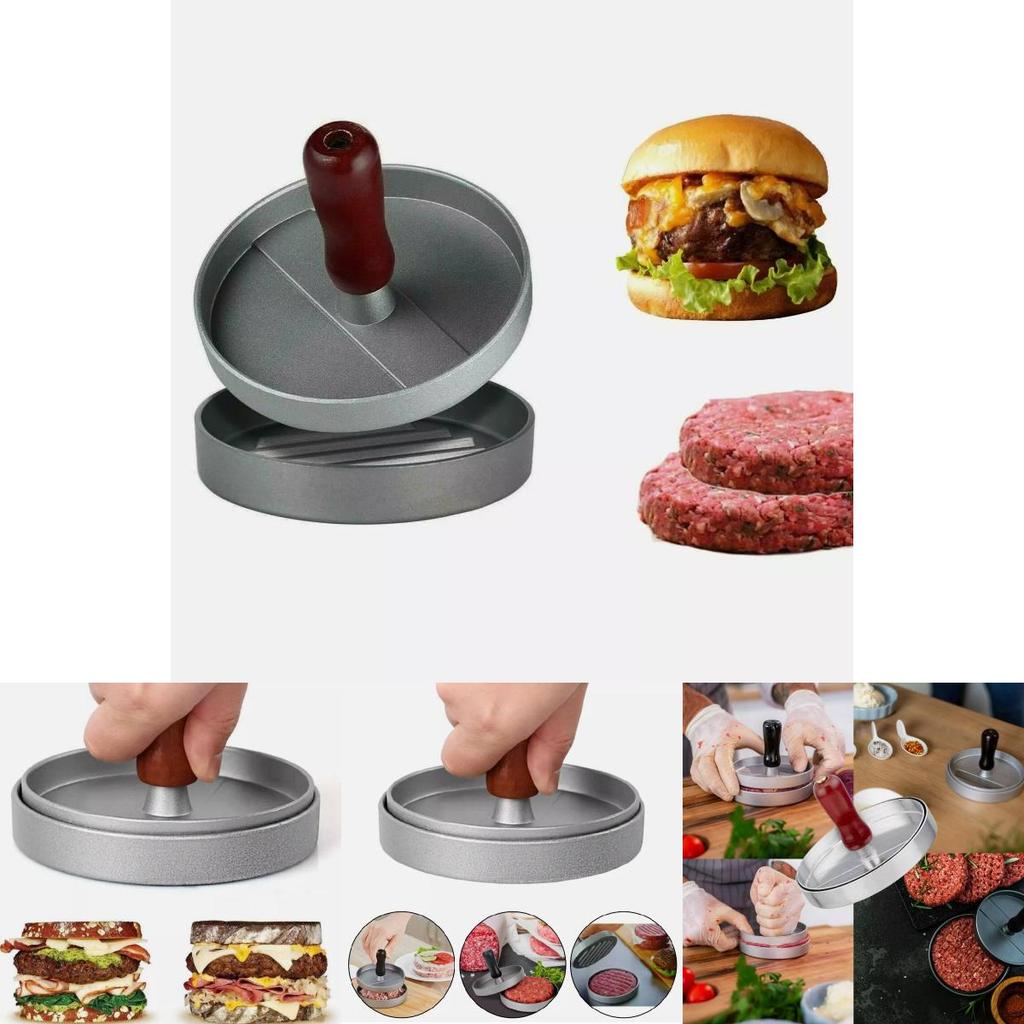 Modern Aluminum Alloy Circular Hamburger Press For Juicy Patties And Rice Balls