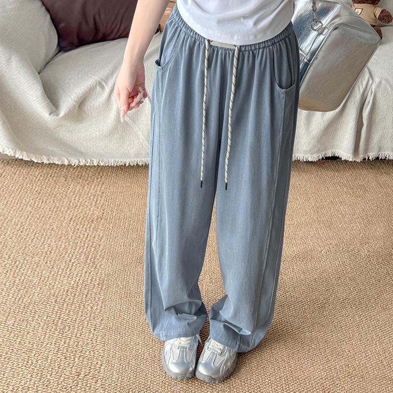 

Spring and Summer High Waist Thin Wide Leg Small Narrow Straight Pants XL