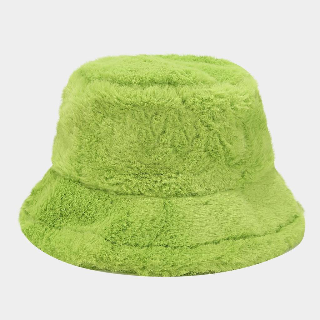 Minimalistický rybářský klobouk z umělé králičí kožešiny - Podzim/Zima Teplý plyšový design pro venkovní nošení