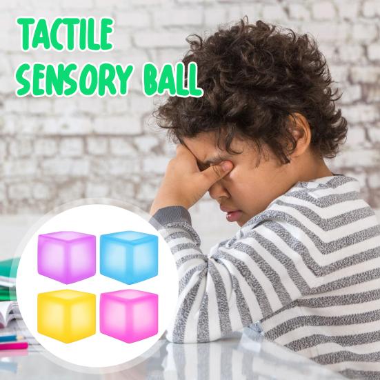 1/4 Adet Buzlu Küp Sıkma Oyuncak Yumuşak Esnek TPR Yavaş Yükselen Küp Duyusal Oyuncak Kaygı Giderici Stres Topu Sınıf Ödülleri Parti Hediyelikleri