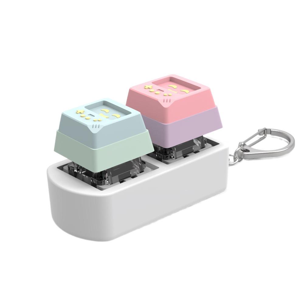 Diy Keycaps Toy Keyboard Fidget Toys Stress Relief with Keychain Keyboard Keychain Finger Button Button Shaft Tester Adults