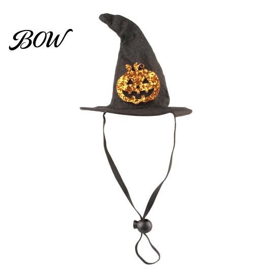 Cat Halloween Costume Accessory Witch Hat, Fun Pet Hat with Adjustable Elastic Strap, Cartoon Bat Themed Ghost Pumpkin Skull for Cats