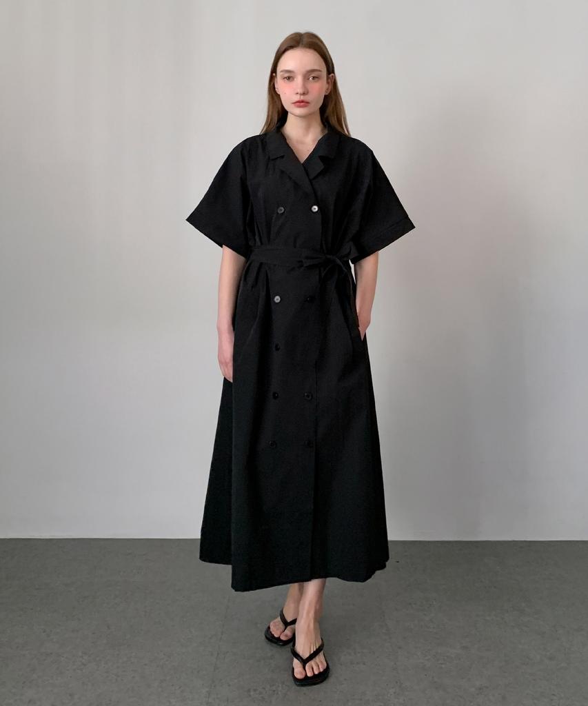 Baseukala Double-Button Long Dress (2Colors)