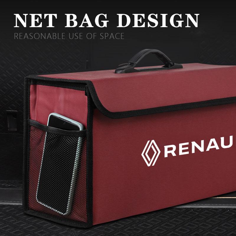 1Pcs Portable Car Trunk Storage Box Foldable Organizer For Renault Clio Koleos Megane Espace QM6 Kadjar Captur Austral ZOE Key T111