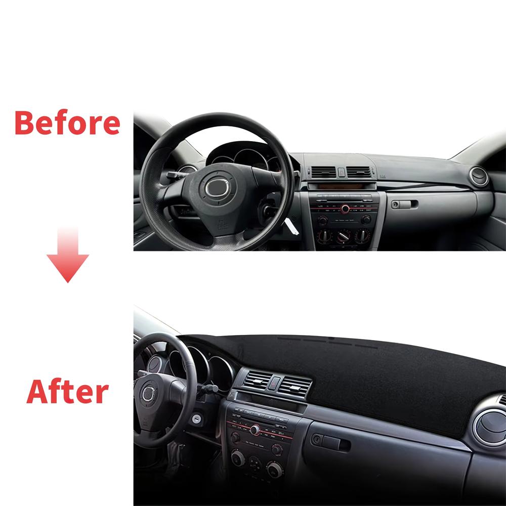 KodoLab For Mazda 3 BK Axela 2003 2004 2005-2008 Car Accessories Dashmat Dashboard Cover Pad Protective Carpet DashMat Sunshade