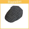 Retro Checkered Beret With Big Head Circumference Design For Casual Daily And Travel