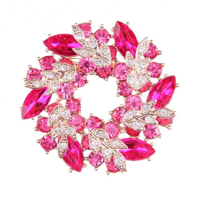 

Popular Color Rhinestone Large Wreath Crystalline Brooches Women S Silk Scarf Buckle Bridal Wedding Occasion JewelryFashion Jewelry