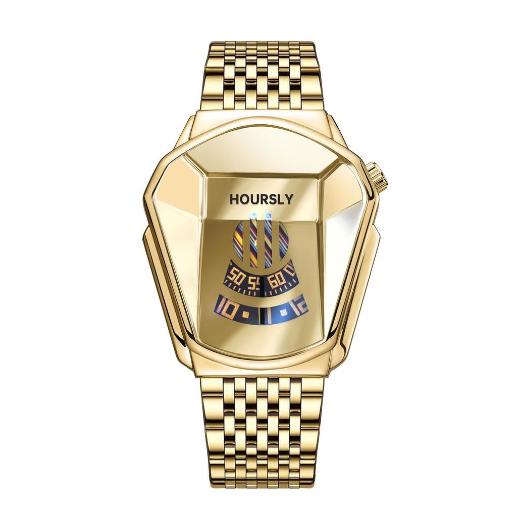 Men's TikTok HOURSLY Alloy Motorcycle Quartz Waterproof Wristwatch