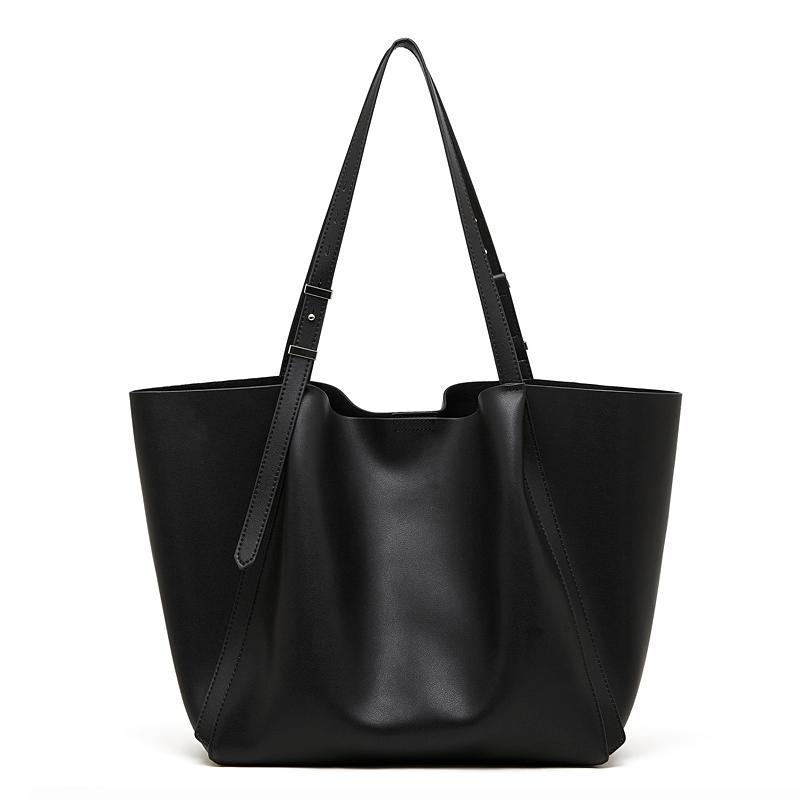 

Hifashi Cowhide Genuine Leather Large Tote Bags For Women 2026 Luxury Designer Underarm Shoulder Bags Shopper Ladies Handbags чёрный