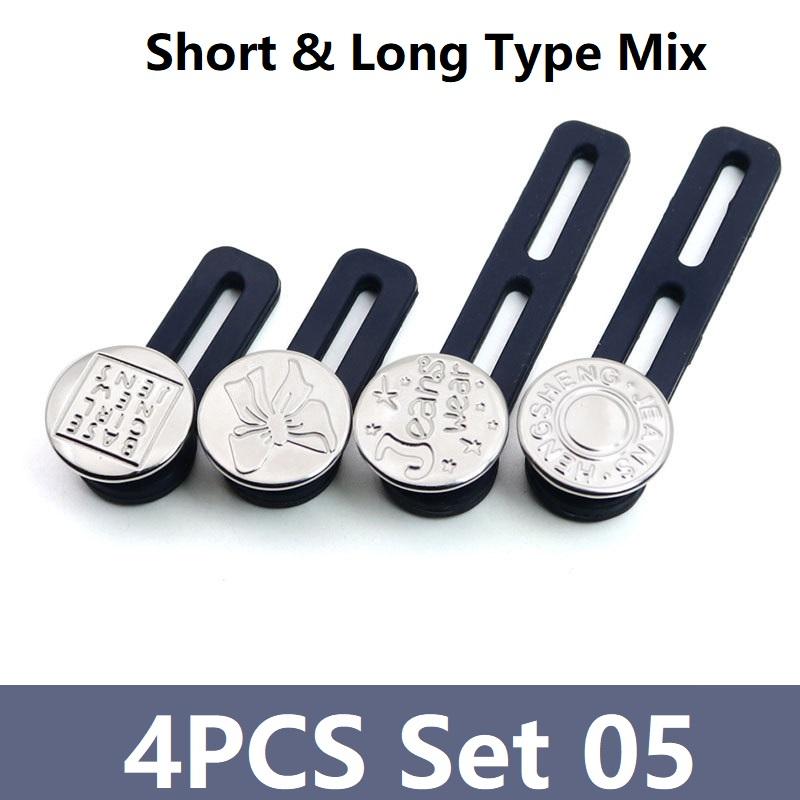 4/6 Stück Jeansknopferweiterung Universelle Hosenerweiterungsknöpfe für Damen Herren Verstellbarer Elastischer Bund Silikon-Erweiterungsschnallen-Set