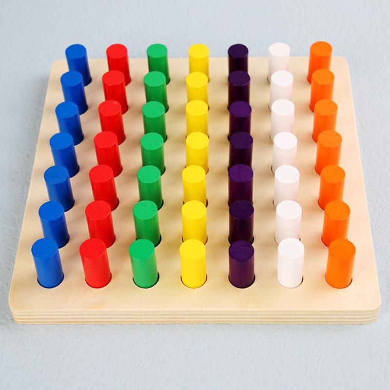 Montessori Wooden Sensory Training Toys for Early Childhood Education - Stick and Rope Insertion Set