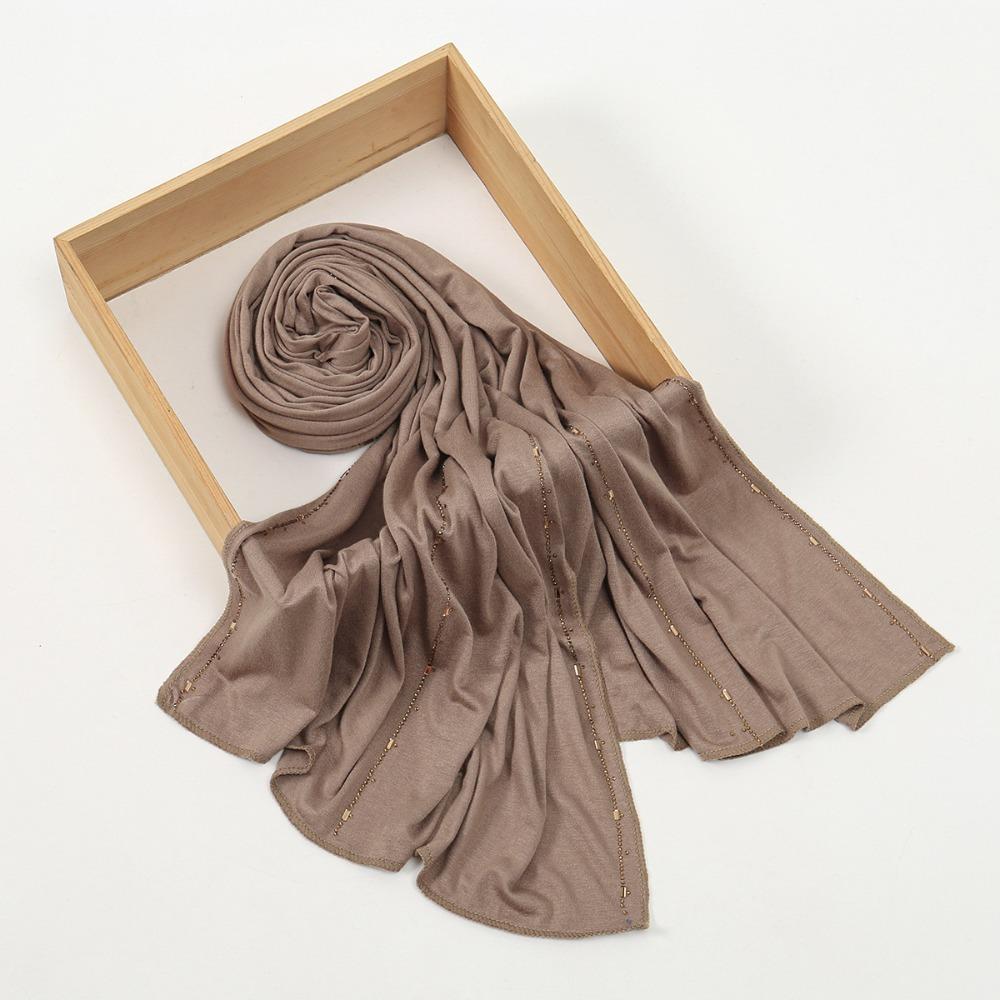 Glitter Shimmer Edge Stretch Shawl Soft Headband Turban New Headscarf For Women