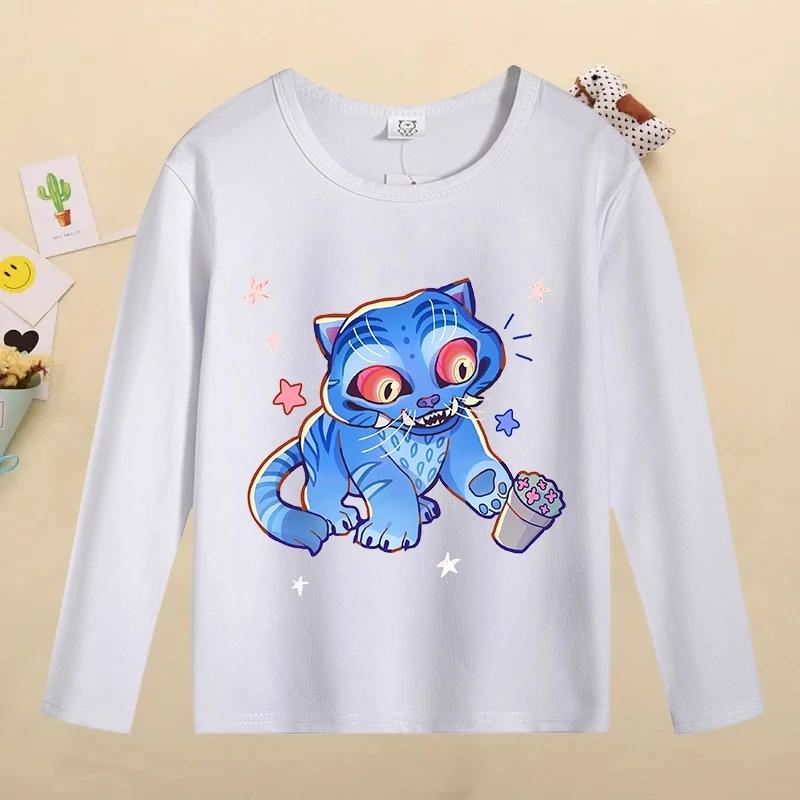 Kids Casual Comfortable Long Sleeve T-Shirt Cute Cartoon Print Fashion Top T-Shirt Girls Kids