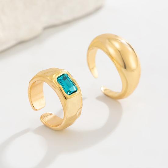 Alloy Toe Rings, Adjustable with Colored Gemstones Decor, Comfortable Non-Fading Beach Foot Jewelry, for Women Summer Accessory