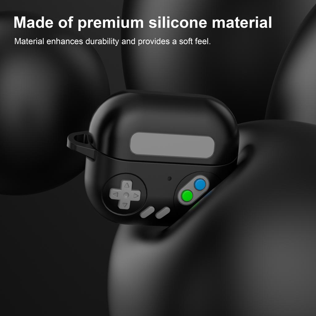 Für Samsung Galaxy Buds3 Pro Silikonhülle Retro-Spielkonsole Ohrhörer-Abdeckung mit Karabiner