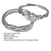 Yousheng 1 Pair Couple Ring Opening Hollow Twisted Valentine's Day Gift Women Men Rhinestone Finger Ring Fashion Jewelry