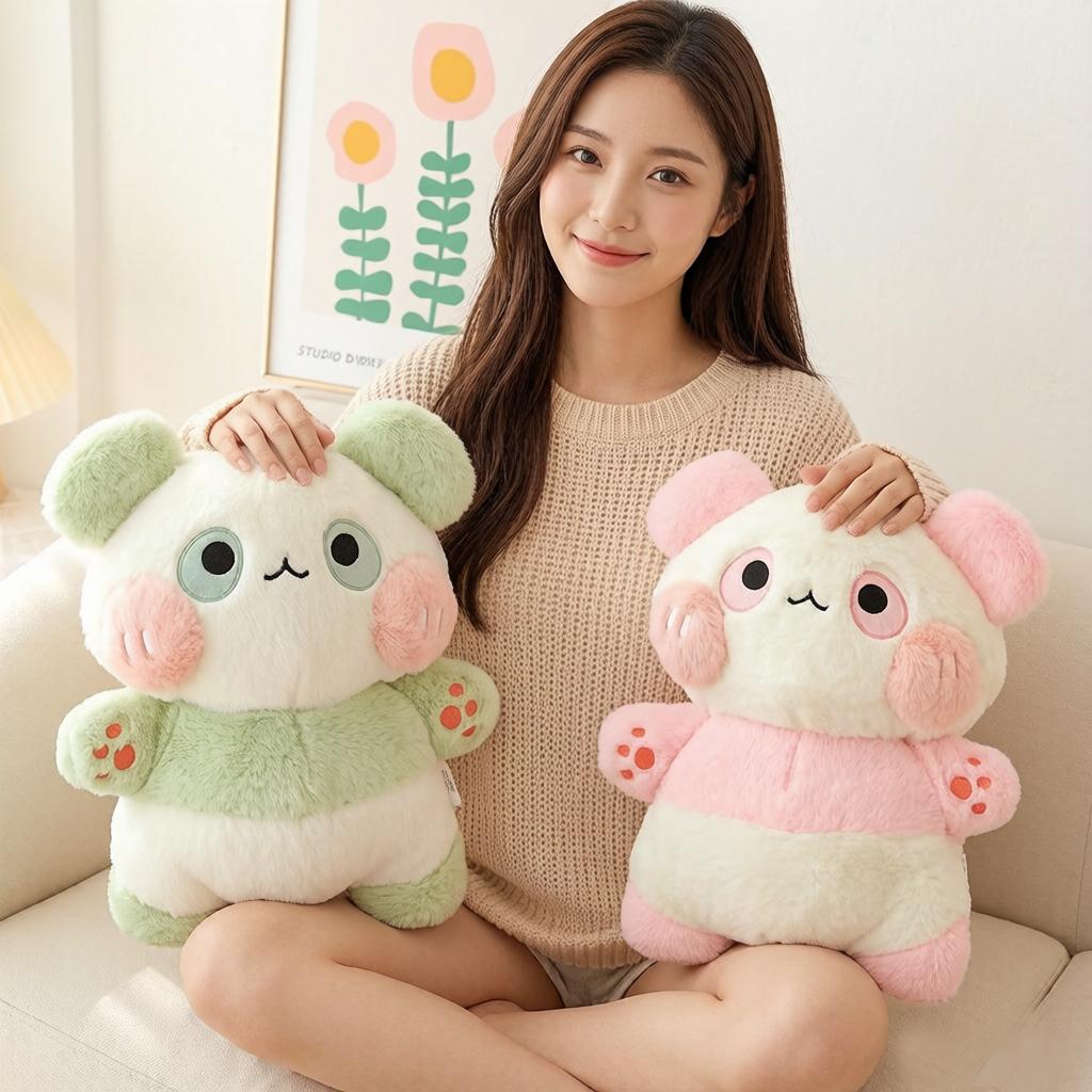 40Cm Cartoon Giant Panda Doll Plush Toy Kawaii Cuddly Animal Stuffed Fluffy Plushie Peluche Grey Green Purple Brown Pink Gift