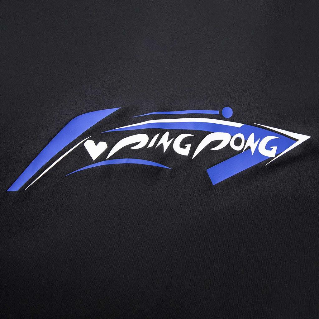 Li Ning Table Tennis Series Casual Comfortable Letter Print Sports Short Sleeve T-Shirt Unisex Tops Black AHSV611-1