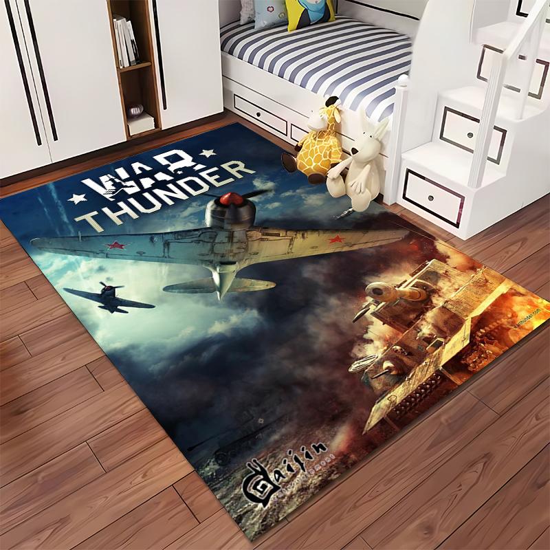 "War Thunder Themed Rug Decor" Non-slip Rug Suitable for Living Room and Bedroom Sofas.