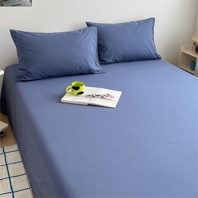 Striped Washable Bed Sheet Solid Color For Student Dormitory
