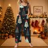 Women's Casual Loose Fit Christmas Printed Jumpsuit for Holiday Parties and Events